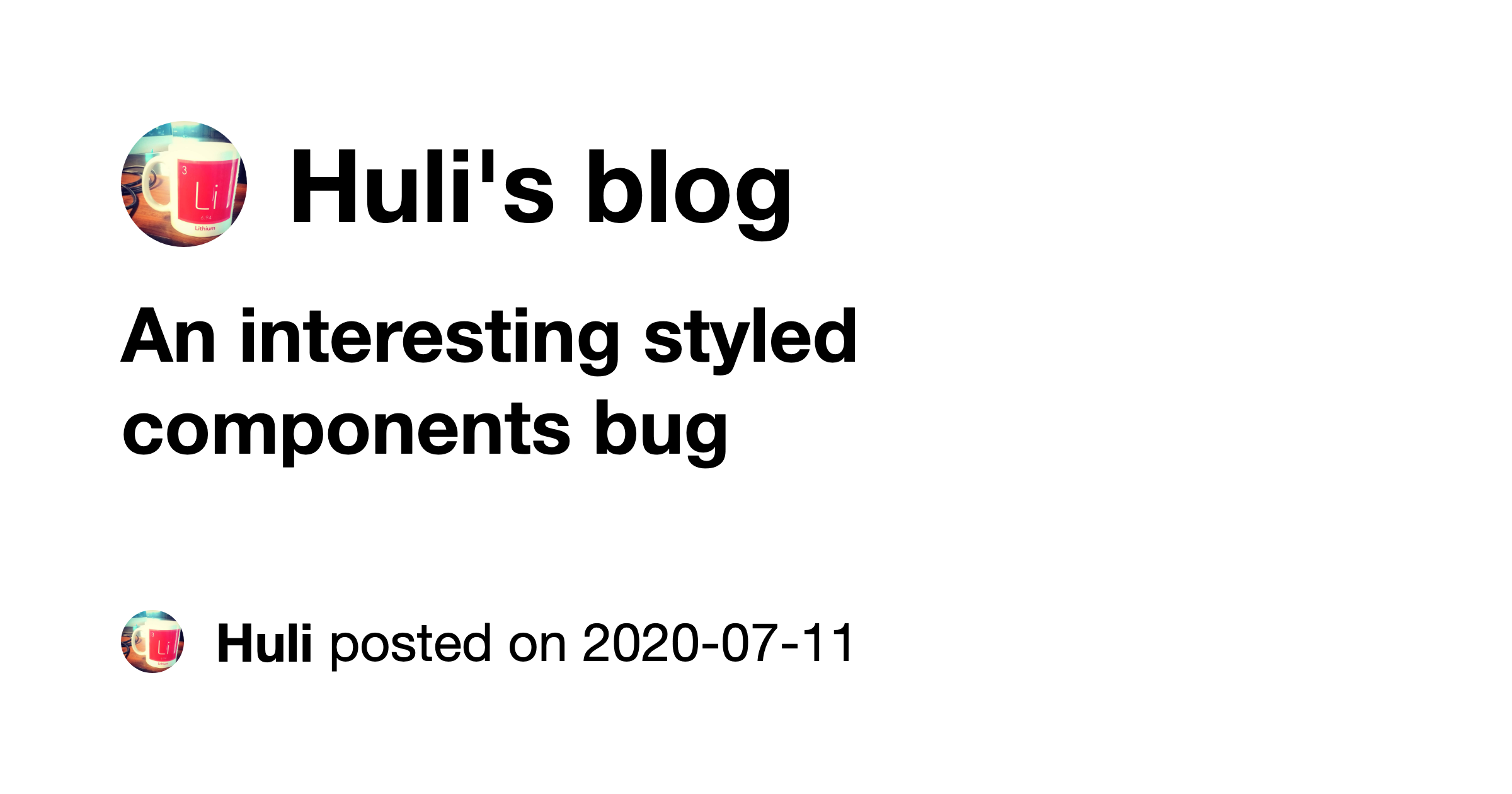 An interesting styled components bug - Huli's blog