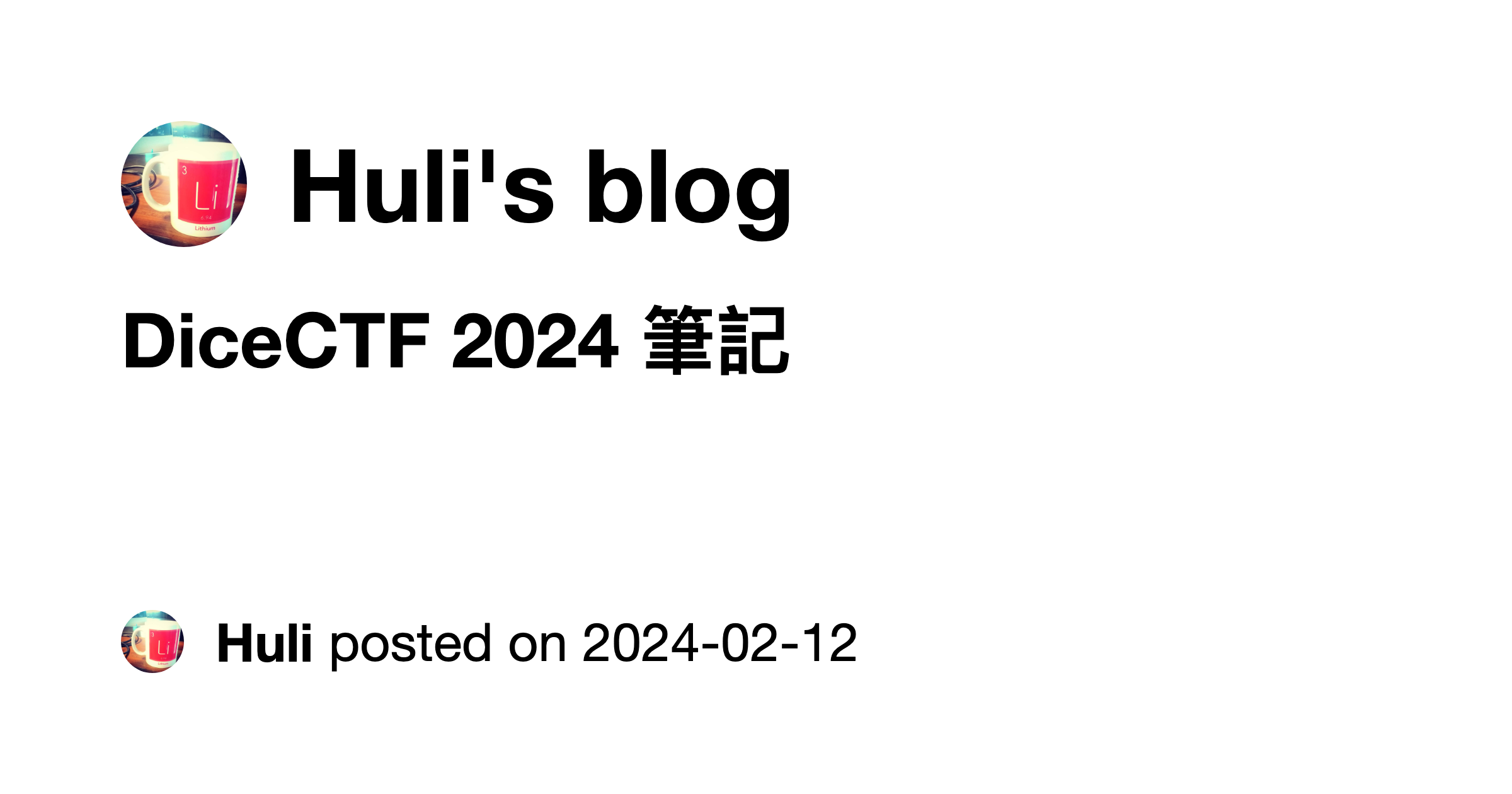 DiceCTF 2024 Huli S Blog   Cover 