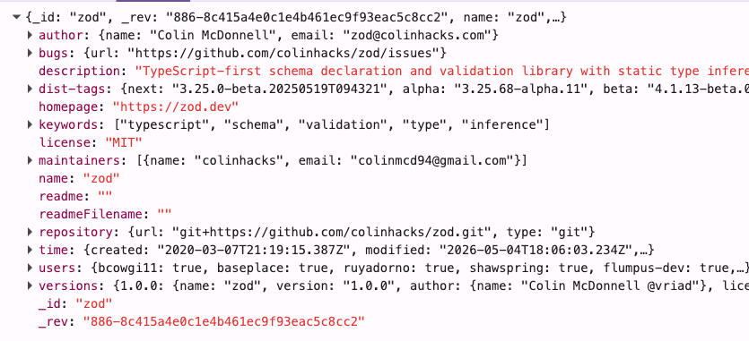 registry json