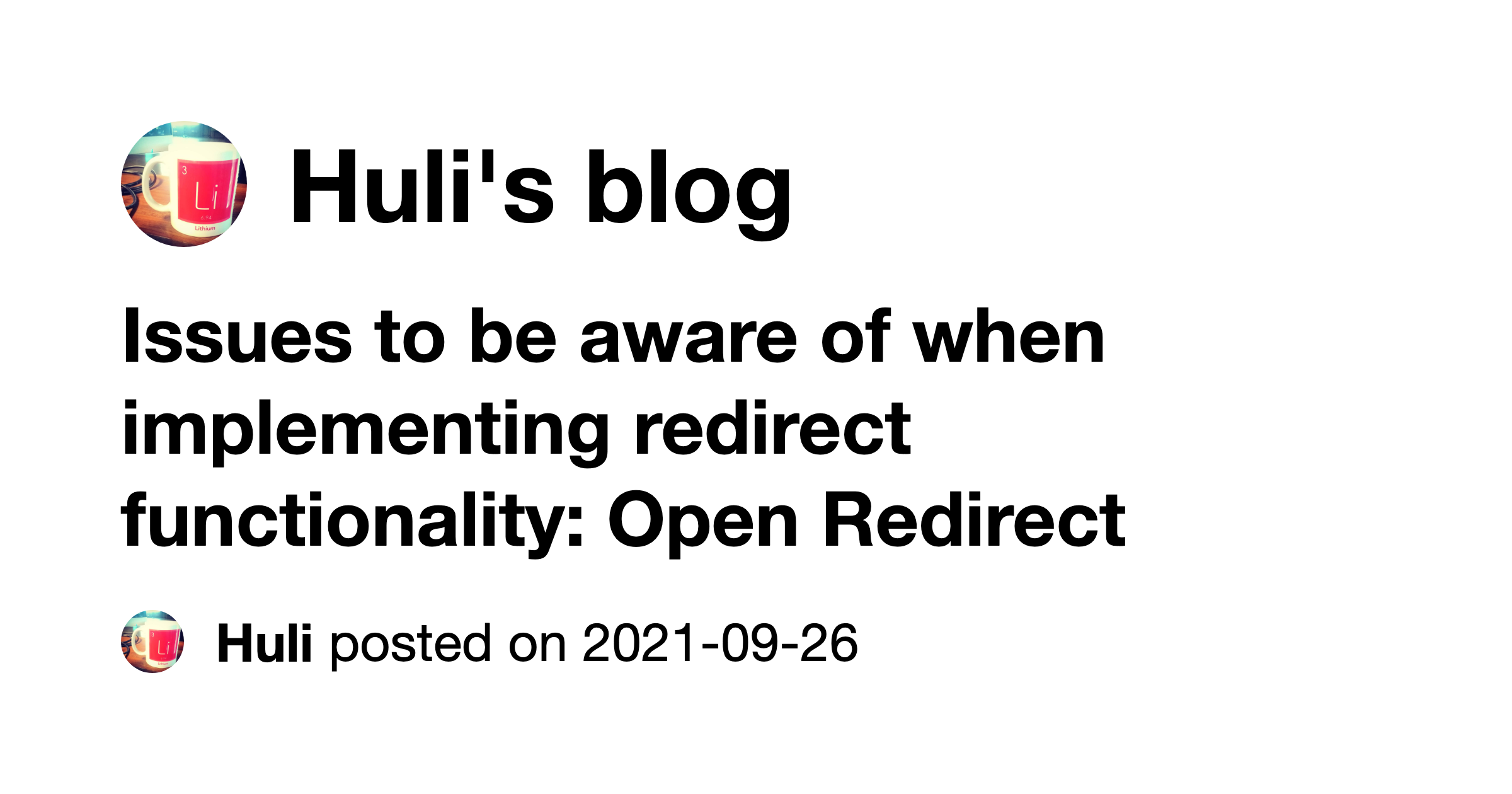 Issues to be aware of when implementing redirect functionality Open